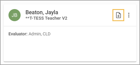 Highlighting the Quick Start a Document icon on a teacher's staff card.